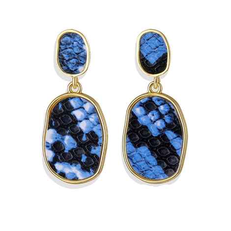 Buy Ferosh Fahari Deep Blue-Black Printed Drop Earrings - Purplle