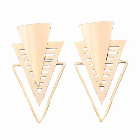 Buy Ferosh Garcia Inverted Triangle Golden Party Earrings - Purplle