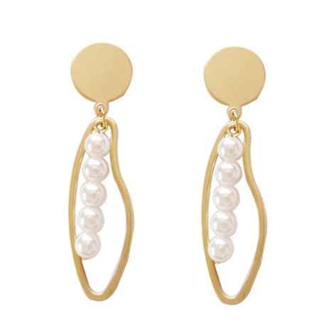 Buy Ferosh Sera Pearl-Drop Gold Earrings - Purplle