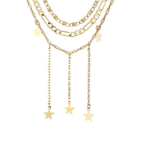 Buy Ferosh Malia Layered Golden Star Trinkets Neckpiece - Purplle
