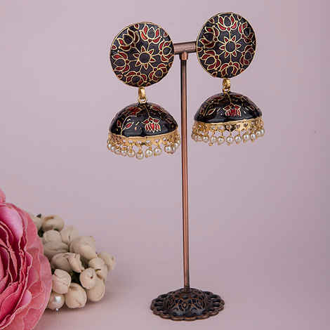 Buy Queen Be Dark Drama Circular Earrings - Purplle