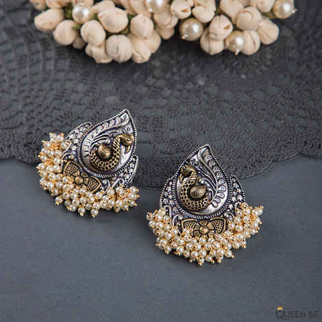 Buy Queen Be Vintage Allure Peacock Earrings - Purplle