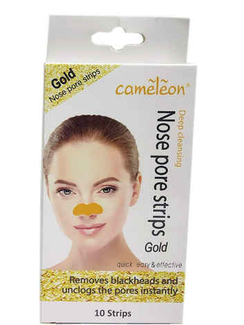 Buy Cameleon Nose Pore Strips / Blackhead Removel Strips (Gold), 10 Strips - Purplle