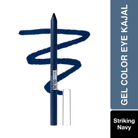 SHORT: Maybelline New York Tattoo Gel Colored Kajal, Matte Finish, Striking Navy Blue, 1.2 gm