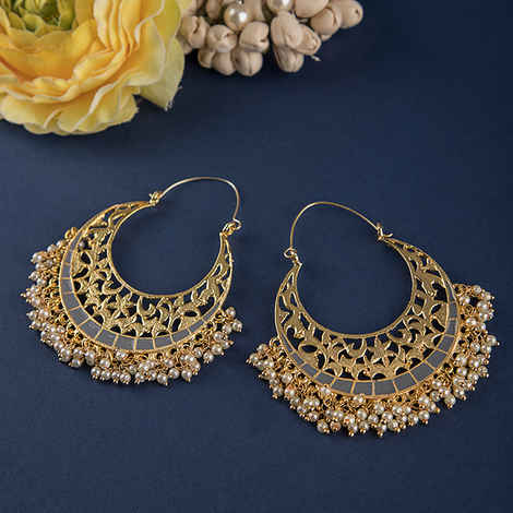 Buy Queen Be Cut Detail Grey Chandbalis - Purplle