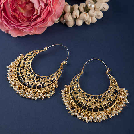 Buy Queen Be Cut Detail Black Chandbalis - Purplle