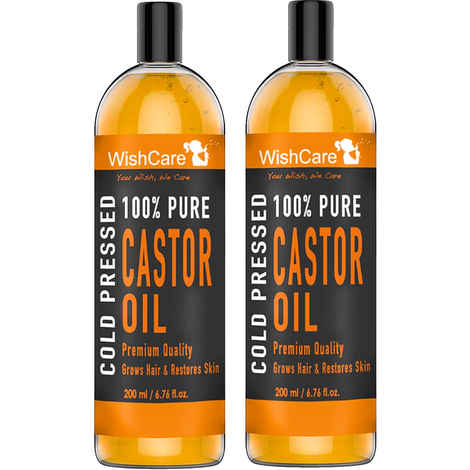 Buy WishCare Pure Cold Pressed Castor Oil - Pack of 2 (Each 200 ml) - Purplle