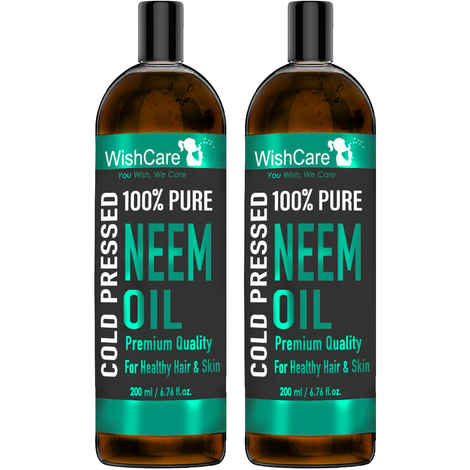 Buy Wishcare 100% Pure Cold Pressed Neem Oil - Pack of 2 (Each 200 ml) - Purplle