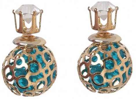 Buy Femnmas Crystal Hollow Double Sided Alloy Stud Earring - Purplle