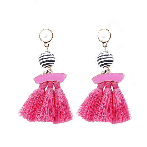 Buy Femnmas Pink Tassel Fashion Earring - Purplle