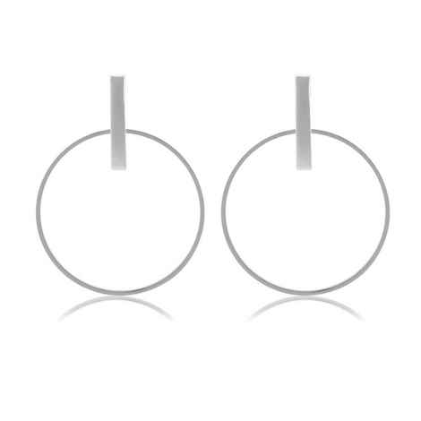 Buy Femnmas Silver Loop Designer Fashion Earring - Purplle