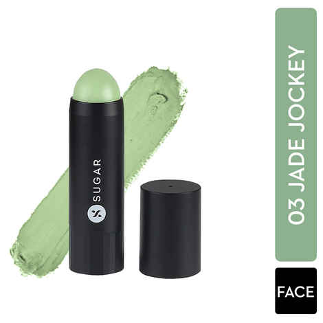 Buy SUGAR Cosmetics - Face Fwd >> - Corrector Stick - 03 Jade Jockey (Green Corrector Stick) - For Dark Circles, Blemishes, Scars and Spots - Purplle
