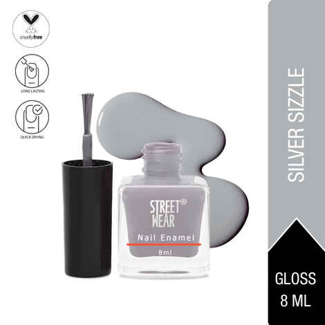 Buy Street Wear Nail Enamel (Revamp) Silver Sizzle (8 ml) - Purplle