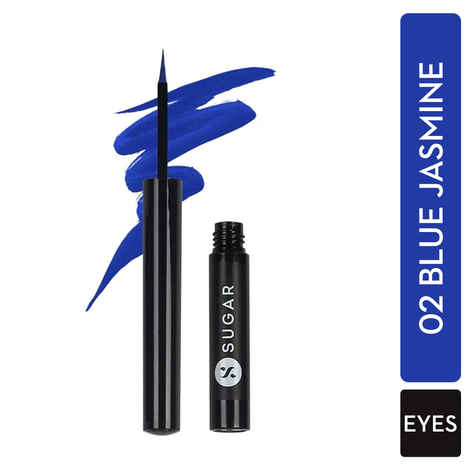Buy SUGAR Cosmetics - Eye Warned You So! - Double Matte Eyeliner - 02 Blue Jasmine (Blue Eye Liner for Women) - Sweat Proof, 100% Waterproof Eye Liner with Matte Finish - Purplle