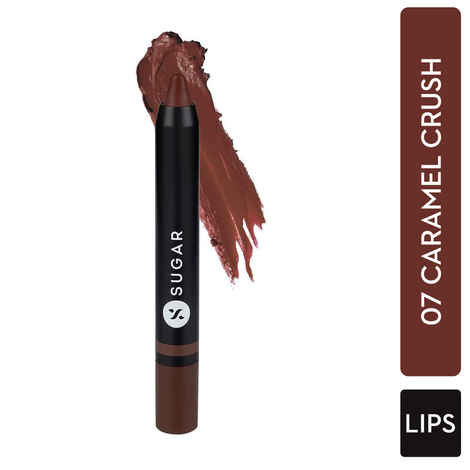 Buy SUGAR Cosmetics Plush Crush Creme Crayon Lipstick - 07 Caramel Crush (Caramel Nude) - Purplle