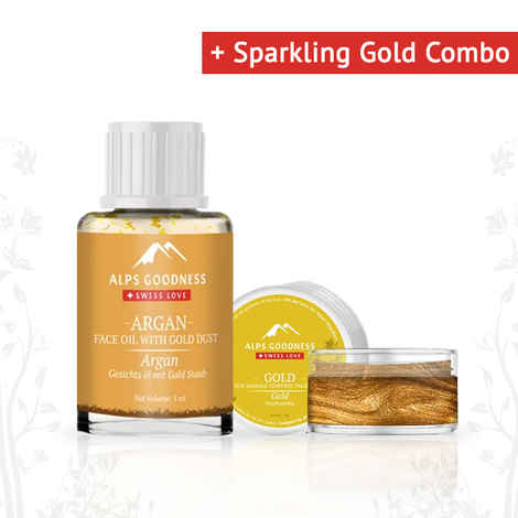 Buy Alps Goodness Sparkling Gold Combo with Argan Oil - Scrub, Facial Oil - Purplle
