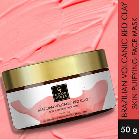 Buy Good Vibes Skin Purifying Face Mask - Brazilian Volcanic Red Clay (50 gm) - Purplle