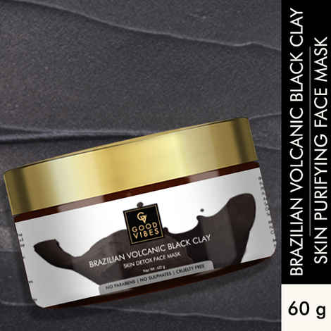 Buy Good Vibes Brazilian Volcanic Black Clay Skin Detox Face Mask (60 g) - Purplle