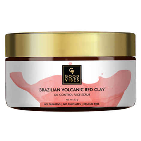 Buy Good Vibes Oil Control Face Scrub - Brazilian Volcanic Red Clay (50 gm) - Purplle