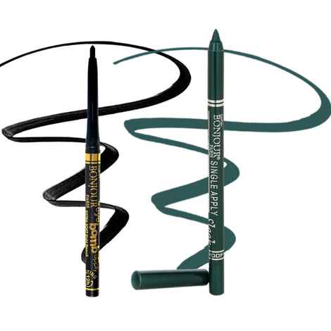 Bonjour Paris Metallic Eye Pencil (Green) + Auto Kajal- Combo Offer APB03-EPB05-GG