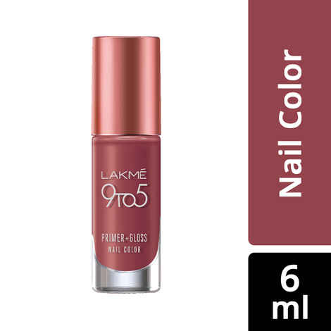 Buy Lakme 9To5 Primer + Gloss Nail Colour, Dusty Pink (6 ml) - Purplle