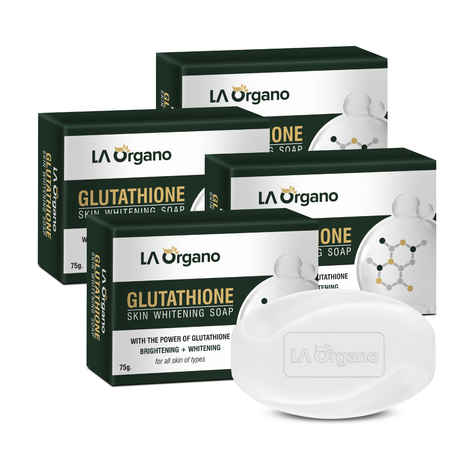 LA Organo Glutathione Skin Whitening Soap For Brightening & Whitening - Pack of 4 (Each 75 g)