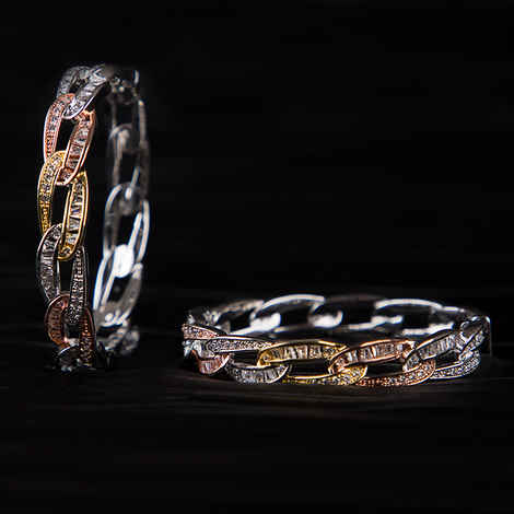 Buy Queen Be Dynamic Might 3-Toned Hoop Earrings - Purplle