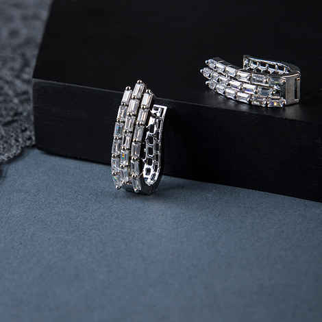 Buy Queen Be Sparky Silver Earrings - Purplle