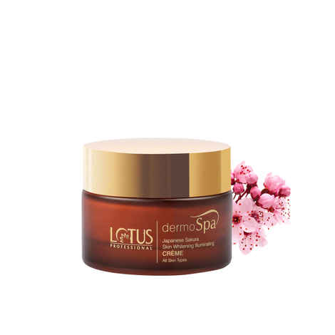 Buy Lotus Herbals DermoSpa Japanese Sakura Skin Whitening & Illuminating Day Cream | SPF 20 | Preservative Free | 50 gm - Purplle