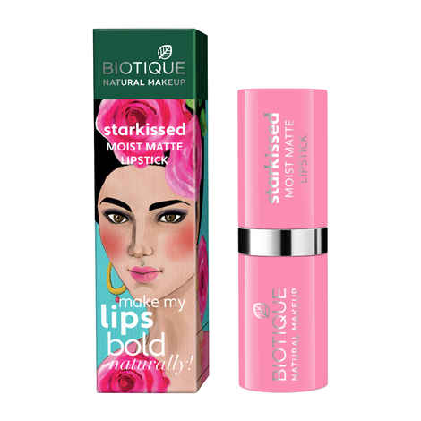 Buy Biotique Natural Makeup Starkissed Moist Matte Lipstick (Tangerine Tango)(4.2 g) - Purplle