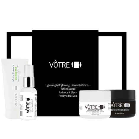 Buy Votre Lightening & Brightening Essentials Combo:- “ White Essence” Radiance N Glow: For Dry N Dull Skin(140 gm) - Purplle