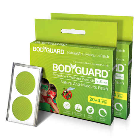 Buy Bodyguard Premium Natural Anti Mosquito Patches - 40 + 8 Patches - Purplle