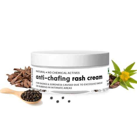 Sirona Natural Anti Chafing Rash Cream- 5 Magical Herbs - Help In Soothing Rashes Due To Pads, Heavy Thighs, Chaffing Due To Sports Activities - 25 Gm