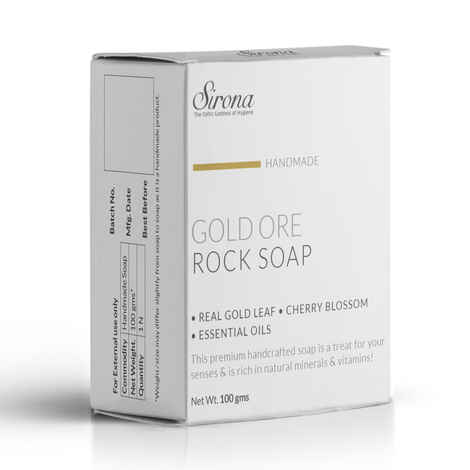 Buy Sirona Handmade Gold Ore Bath Soap Bar | Made with Real Gemstone Corundum│ NO Chemicals – 100 gm - Purplle