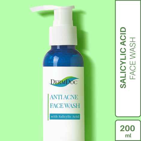 Buy DermDoc Salicylic Acid Anti Acne Face Wash For Acne, Blackheads & Oil Control (200 ml) - Purplle