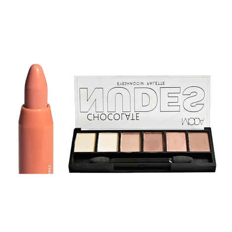 Buy Moda Cosmetics Lipstick Jumbo Lip Color Nude 9 + Moda Cosmetics Chocolate Nudes Eyeshadow Palette - Purplle