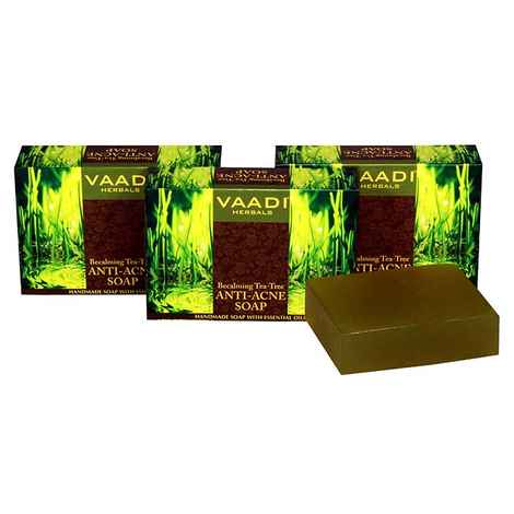 Vaadi Herbals Becalming Tea Tree Soap Anti-Acne Therapy (75 g) (Pack of 3)