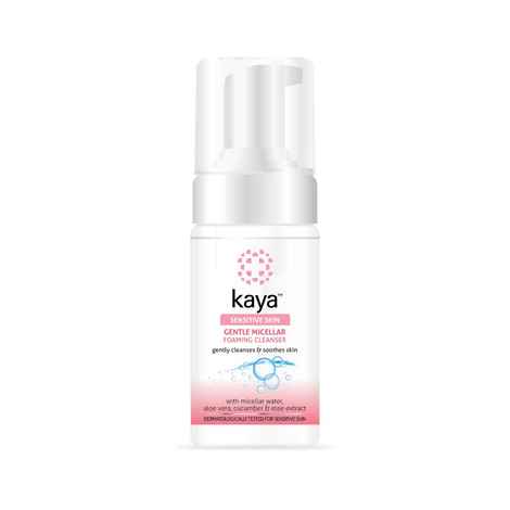 Buy Kaya Sensitive Skin Gentle Micellar Foaming Cleanser | Gently cleanses & soothes skin |With Micellar Water Aloe Vera Cucumber & Rose | Fragrance Free Parabens, 100 ml - Purplle