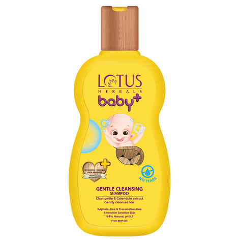 Buy Lotus Herbals Baby+ Gentle Cleansing Shampoo | With Calendula & Chamomile | Preservative Free | 200ml - Purplle