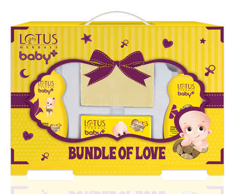 Buy Lotus Herbals Baby+ Bundle Of Love Baby Care Combo Gift Pack | Baby Massage Oil | Baby Soap | Baby Lotion | Baby Towel | 4 Product Gift Pack - Purplle