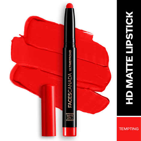 Buy FACES CANADA Ultime Pro HD Intense Matte Lipstick + Primer - Tempting, 1.4g | 9HR Long Stay | Feather-Light Comfort | Intense Color | Smooth Glide - Purplle