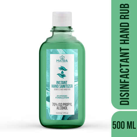 Buy Matra Advanced Hand Sanitizer 70% iso-propyl alcohol based – Disinfectant Hand Rub – Instant sanitizing Hand Gel with Ayurvedic Formulation – For protection Against Germs (500ml) - Purplle