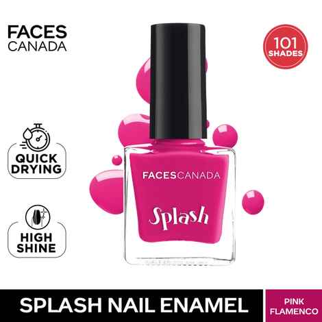 Buy FACES CANADA Ultime Pro Splash Nail Enamel - Pink Flemenco 21 (8ml) | Quick Drying | Glossy Finish | Long Lasting | No Chip Formula | High Shine Nail Polish For Women | No Harmful Chemicals - Purplle