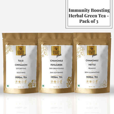 Buy Good Vibes Immunity Boosting Herbal Green Tea - Pack of 3 ( 50 g X 3) - Purplle