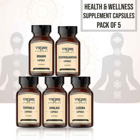 Buy Vayam Ayurveda Immunity Building Health & Wellness Supplement Capsules - Pack of 5 | Ayurvedic | Natural | Herbal | Pure | Sulphate free | Paraben Free | alcohol free | 100% vegetarian - Purplle