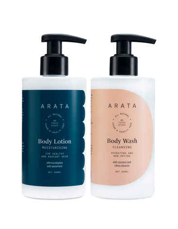 Buy Arata Natural Body Care Set for Men & Women with Body Lotion & Body Wash || All Natural,Vegan & Cruelty Free || For Intensive Nourishment & Toxin Free Cleansing - Purplle