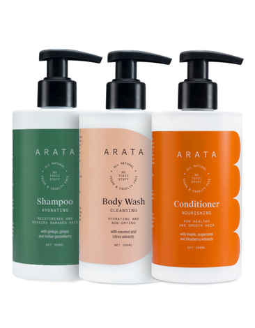 Buy Arata Natural Deep Hydration Combo Therapy for Men & Women with Hydrating Shampoo,Body Wash & Conditioner || All Natural,Vegan & Cruelty Free || Intensely Nourished Hair & Non Toxic Skin care - Purplle