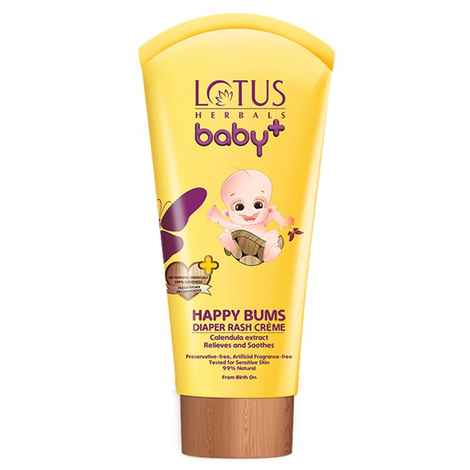 Buy Lotus Herbals Baby+ Happy Bums Diaper Rash Cream | No Artificial Fragrance | No Preservatives | 100g - Purplle