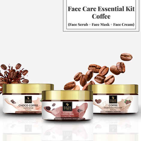 Buy Good Vibes Face Care Essential Kit - Coffee (Face Scrub + Face Mask + Face Cream) - Purplle