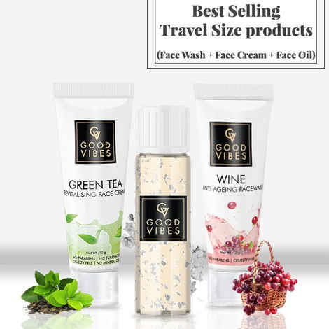 Buy Best Selling Travel Size products (Face Wash + Face Cream + Face Oil) - Purplle